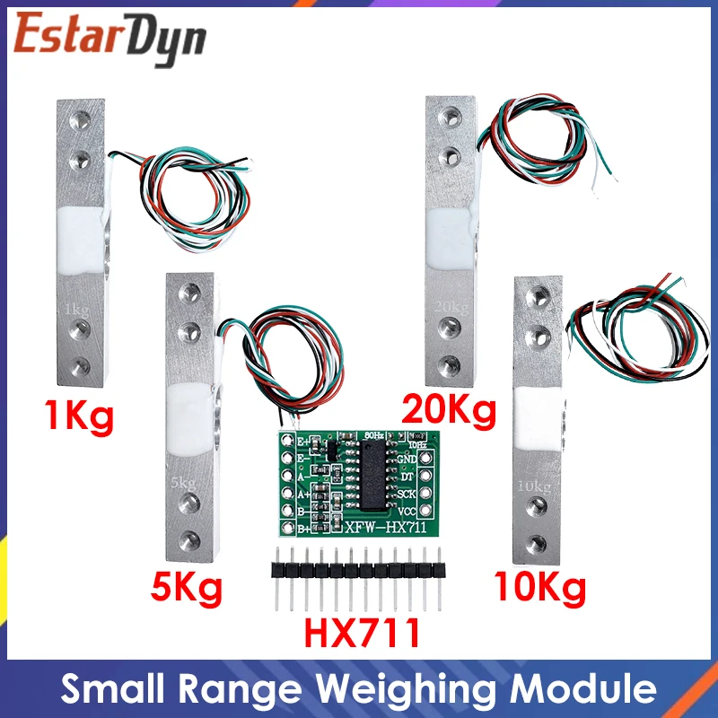 Wägezelle 1 kg 2 kg 5 kg 10 kg 20 kg HX711 AD-Modul Gewichtssensor Elektronische Waage Aluminiumlegierung