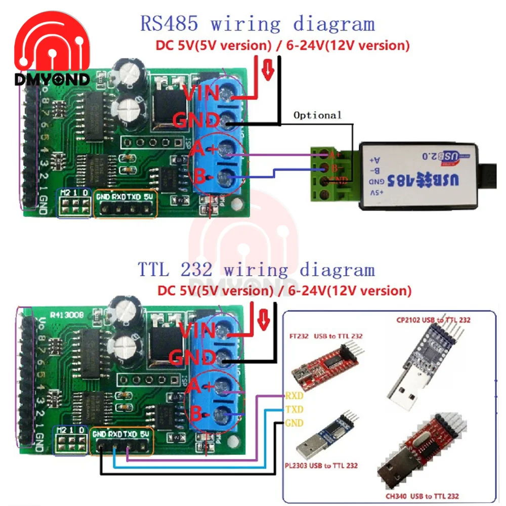Rs485 dc 5v/6-24v Relais modul 8-Kanal rs485 (ttl) modbus rtu Steuer – Bild 5