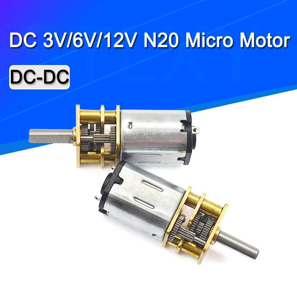 DC 3V/6V/12V N20 Mini Micro Metall Getriebe Motor mit Zahnrad DC Motoren 15/30/50/60/ 100/200/300/500/100 0RPM