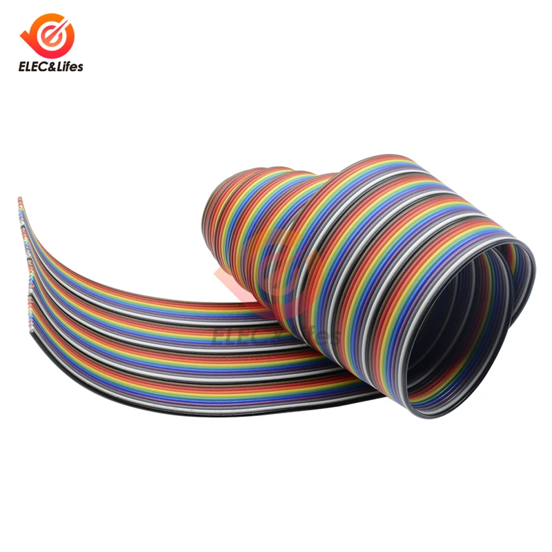 Dupont Jumper Draht 1Meter 40Pin Regenbogen DuPont Kabel Flache IDC – Bild 3