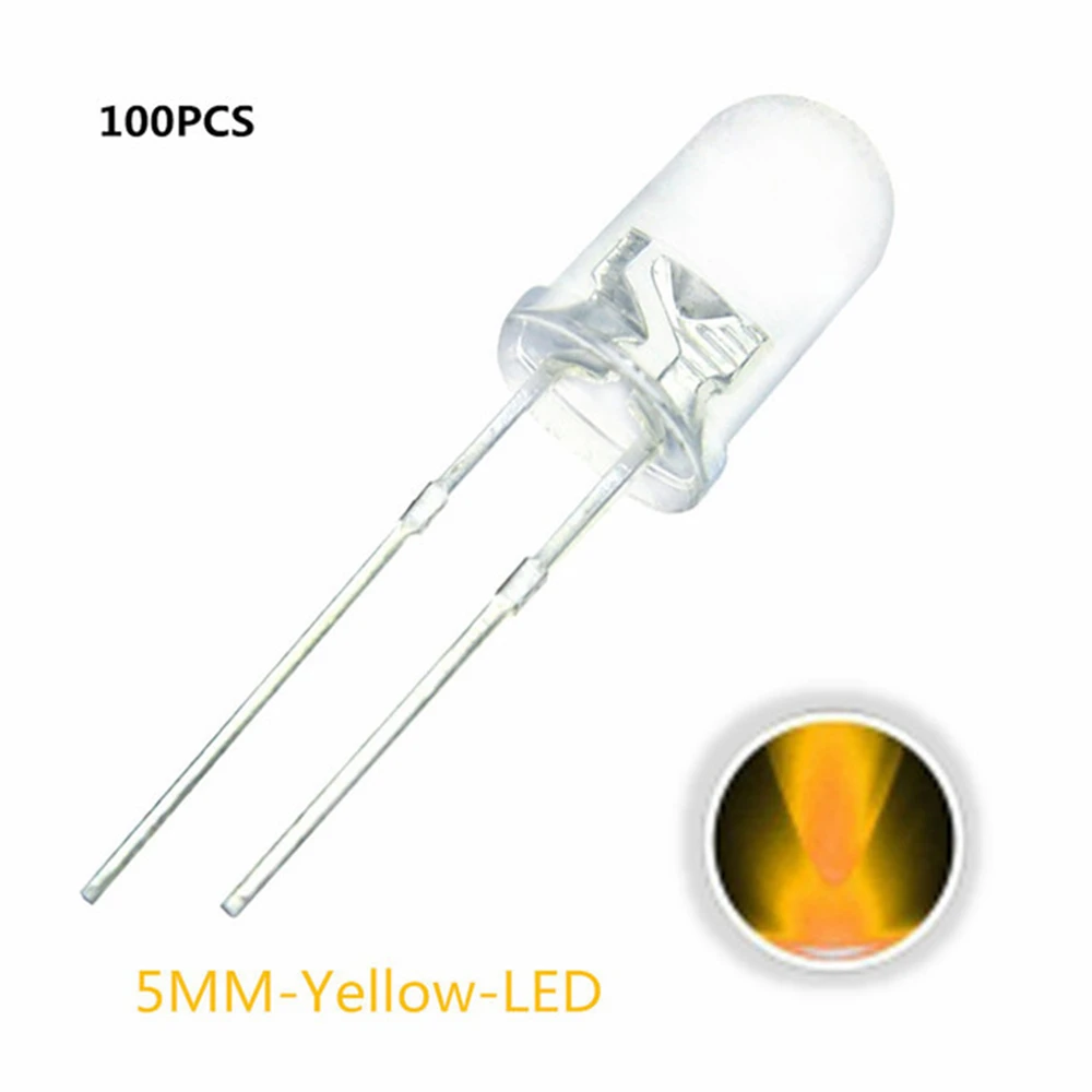 5 mm LED-Dioden 5 mm sortiertes Kit Weiß Grün Rot Blau (100 Stück) – Bild 4