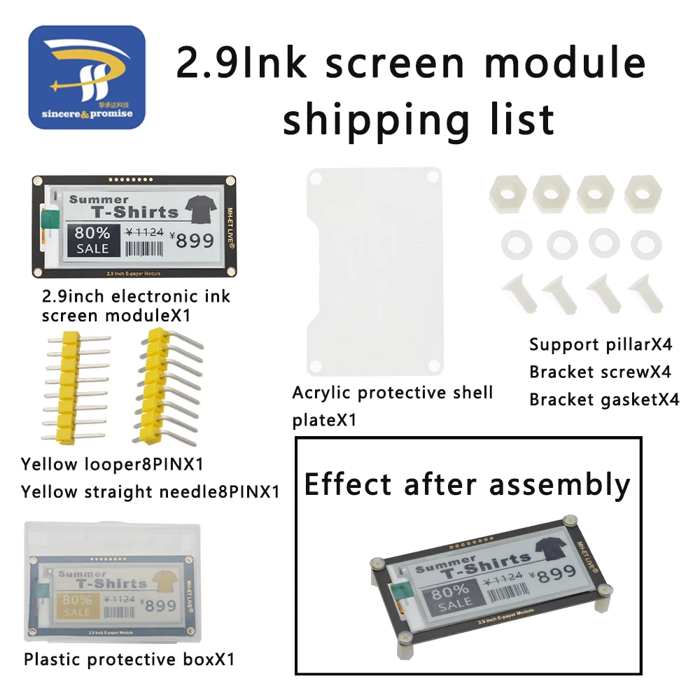 2.9 "2,9 Inch Epaper Modul E-papier E-Tinte EInk Display Bildschirm – Bild 2