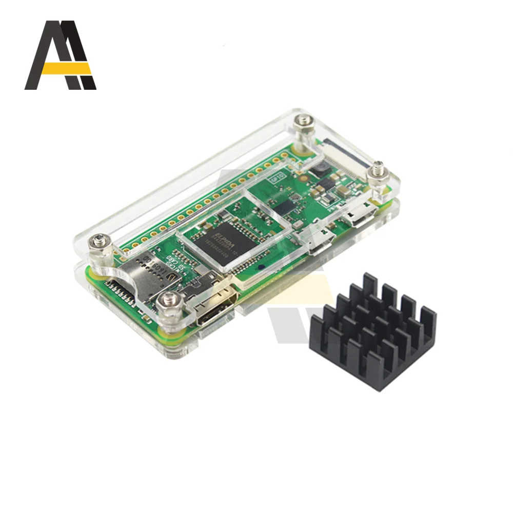 Raspberry Pi Zero 1,3/2/W/WH Acrylgehäuse + Kühlkörper für Raspberry Pi Zero V1.3 Acrylgehäuse mit Kühlkörper