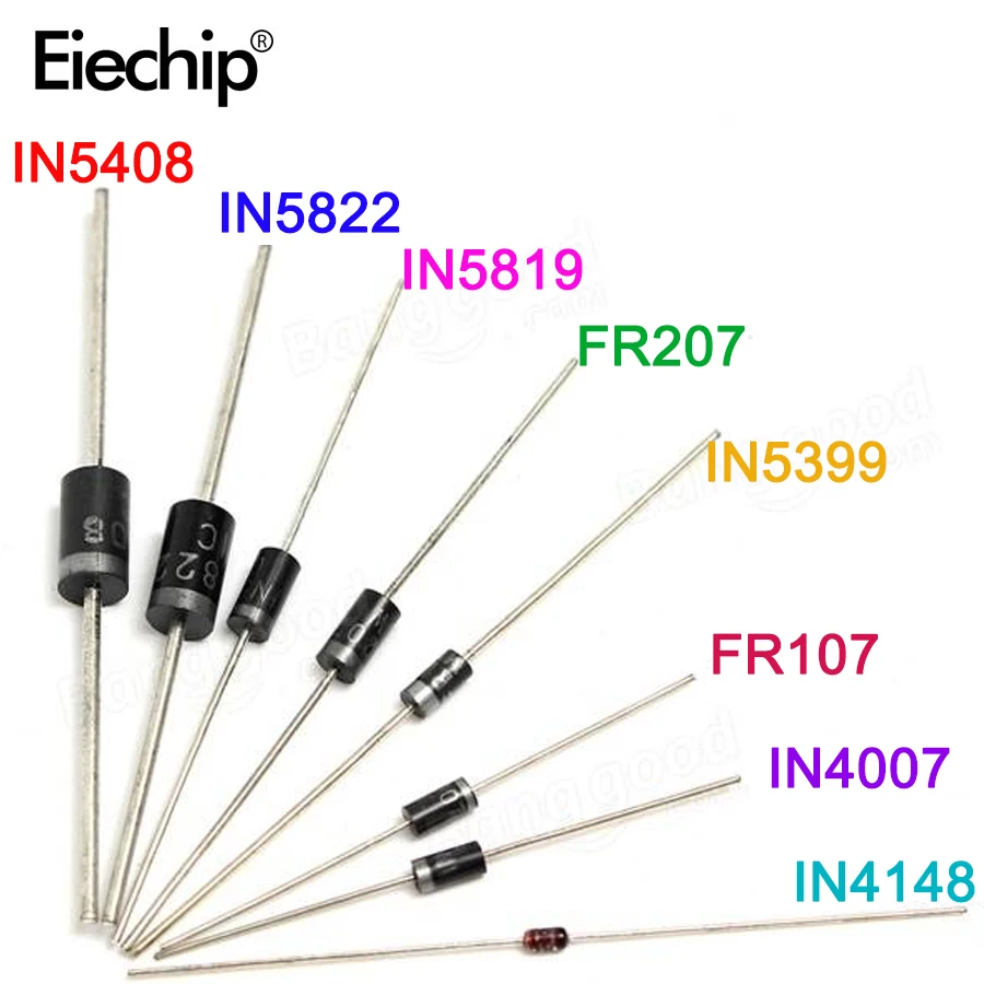 Gleichrichter Diode set pack 1N4148 1N4007 1N5819 1N5399 (100 Stück) – Bild 2