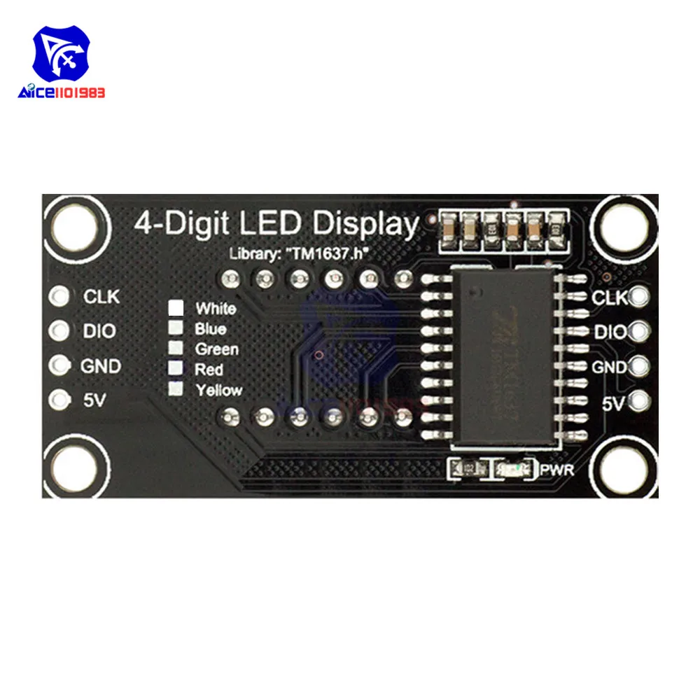 TM1637 0,36" 4-Bit LED-Digitalröhrenanzeige 7-Segment Rot Grün Blau – Bild 6