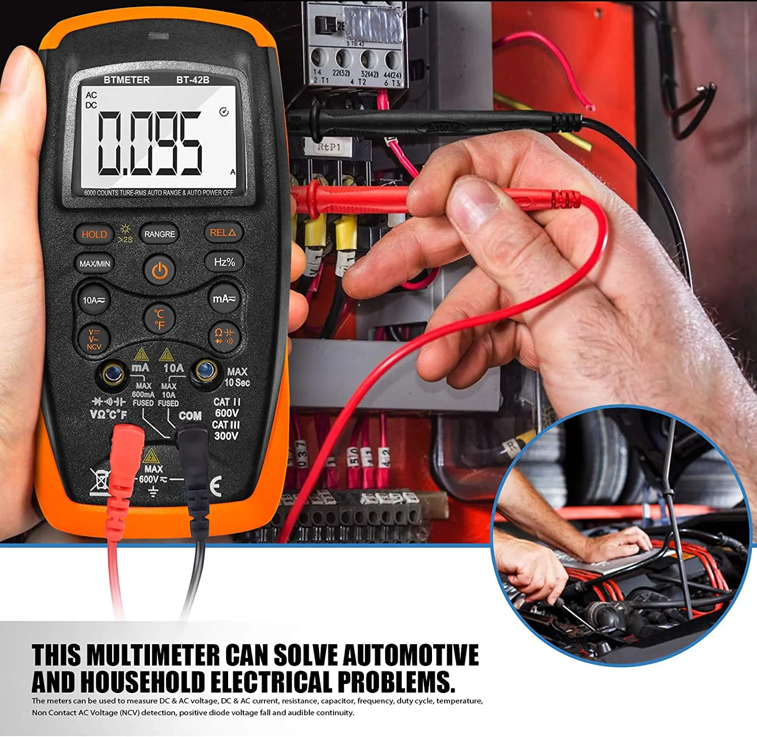 Digitales Multimeter 6000 Zähler Echteffektivwert Auto-Range-Tester AC – Bild 5