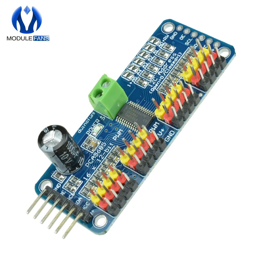 PCA9685 16 Kanal 12-bit PWM Servo Fahrer Board Modul 16CH I2C IIC – Bild 3
