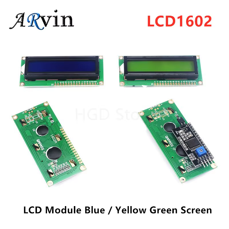 LCD1602 1602 LCD-Modul Blauer / Gelbgrüner Bildschirm 16x2 Zeichen LCD-Anzeige PCF8574T PCF8574 IIC I2C