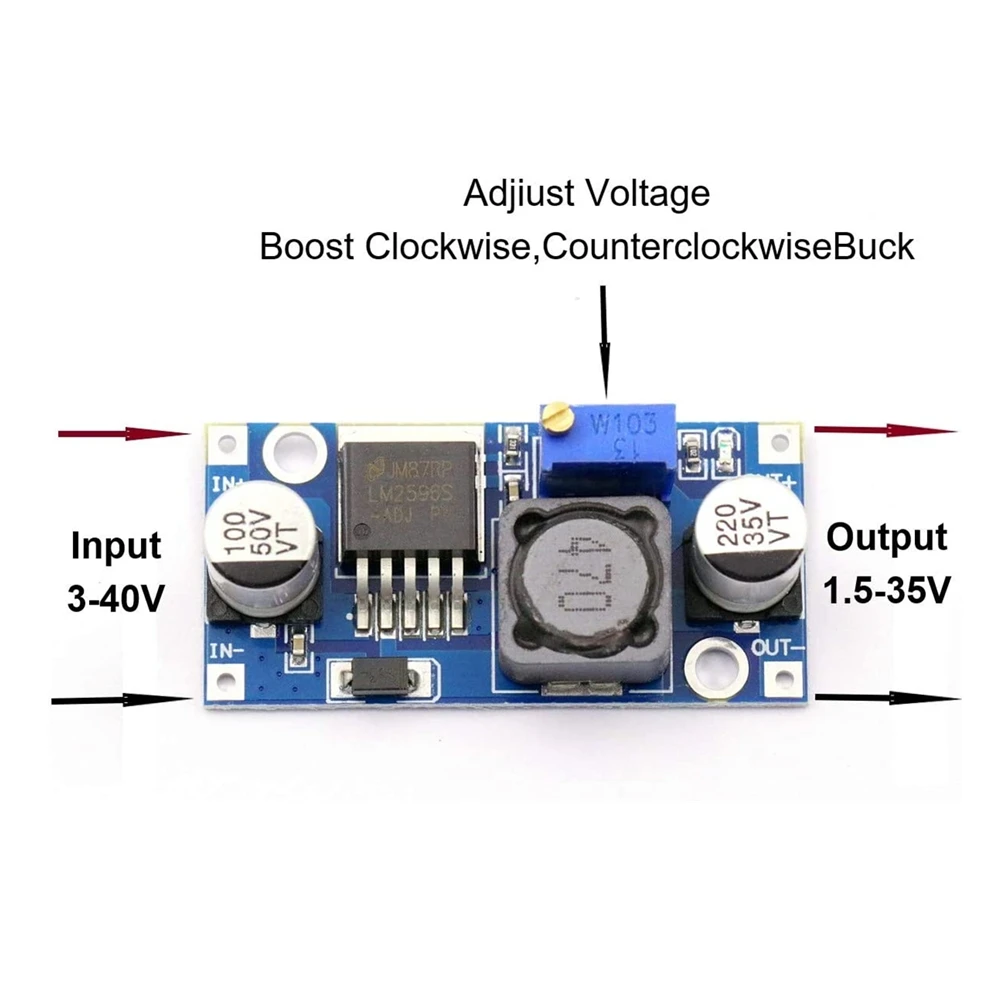 LM2596s DC-DC Step-Down-Stromversorgungsmodul 3A Einstellbares Step-Down-Modul LM2596 Spannungsregler 24V 12V