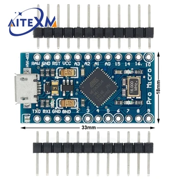 Pro Micro ATmega32U4 5 V 16 MHz ersetzt ATmega328 für Arduino Pro Mini mit 2-reihiger Pin-Header für Leonardo