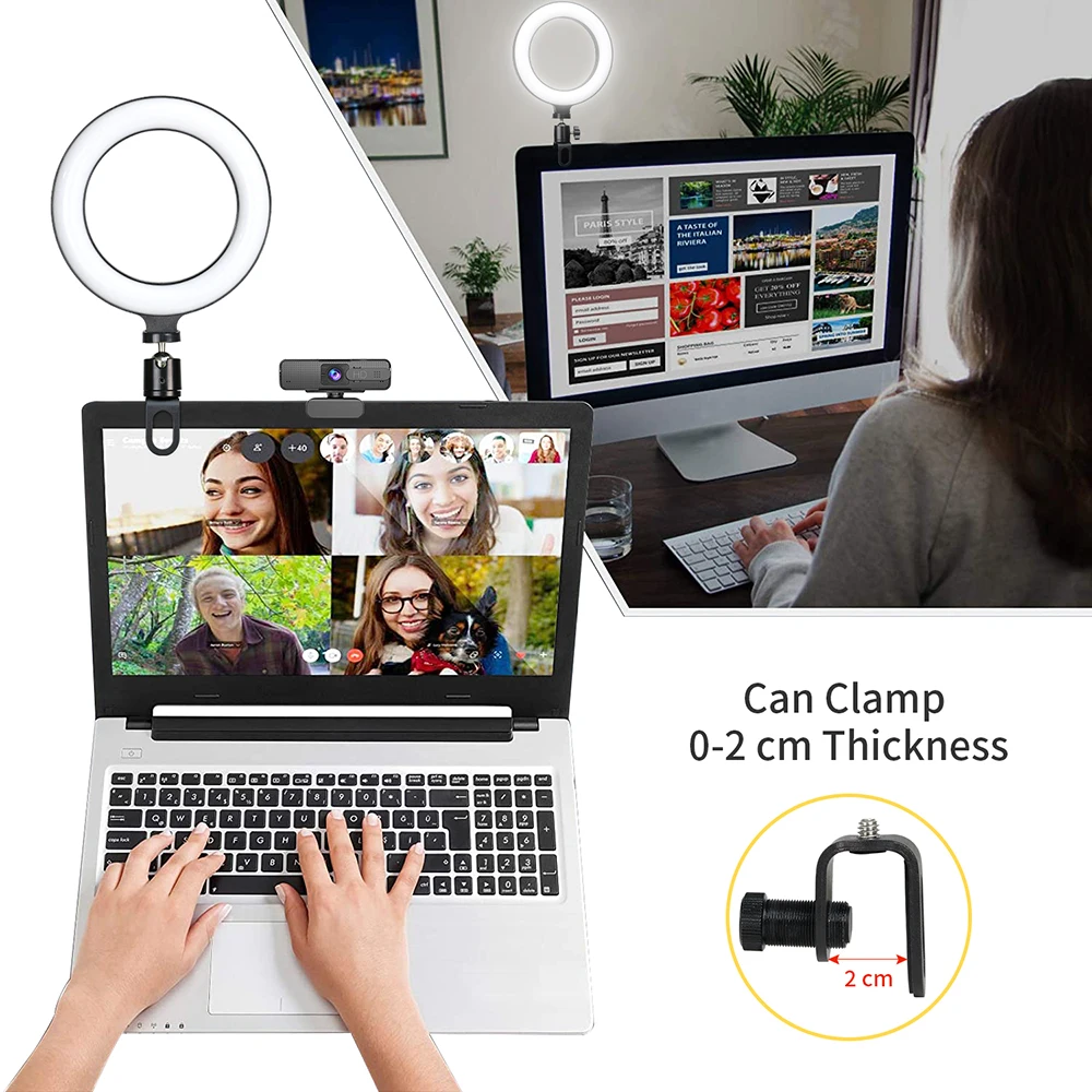 6,3 Zoll LED Ringlichter Runde Lampe Selfie Live-Streaming USB Desktop – Bild 4