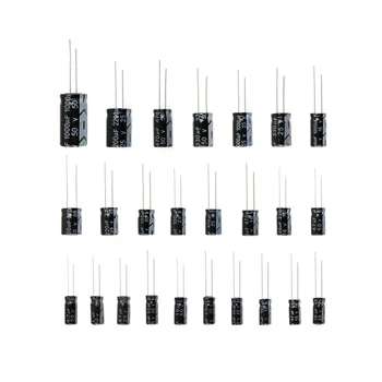 Set mit 120 Stück, 12 Werten, 0,22 UF-470 UF, Aluminium-Elektrolytkondensator-Sortiment, Kit-Set-Pack