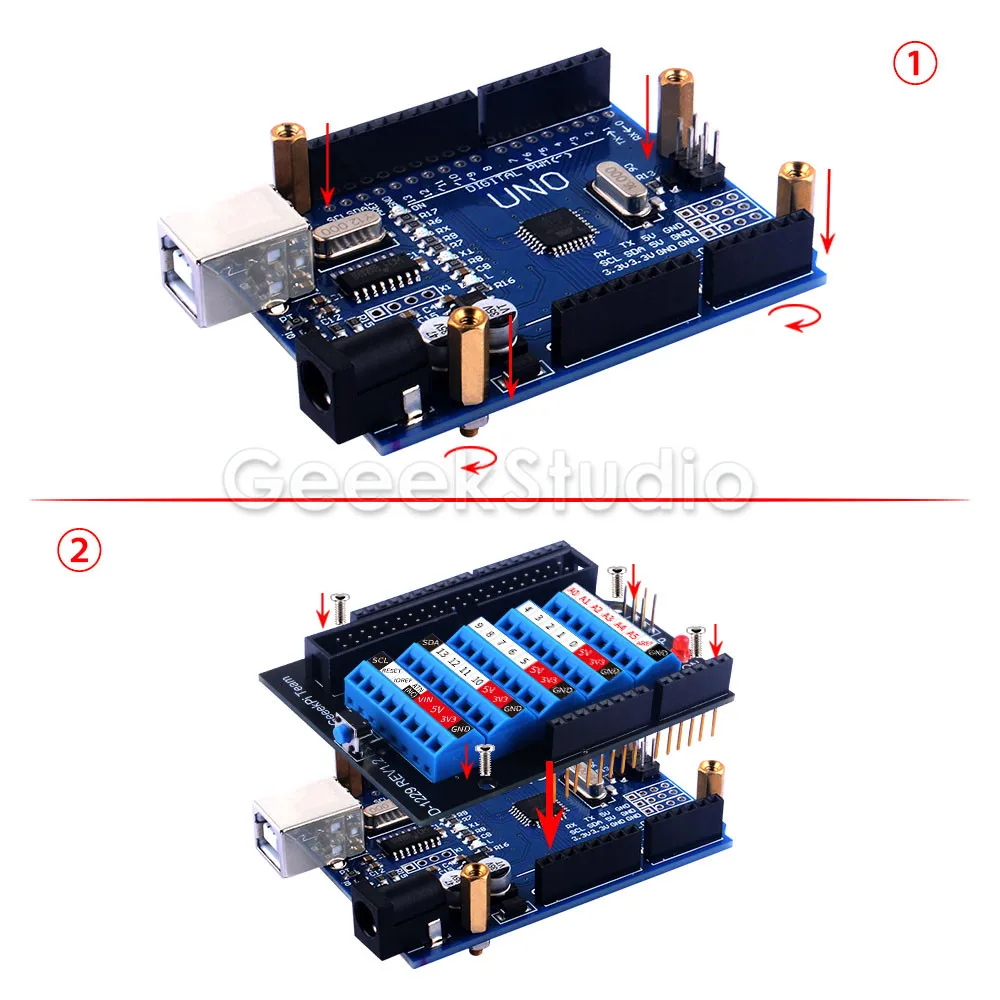 Arduino UNO Schraube Terminal Hut Expansion Board Presoldered ICSP – Bild 6