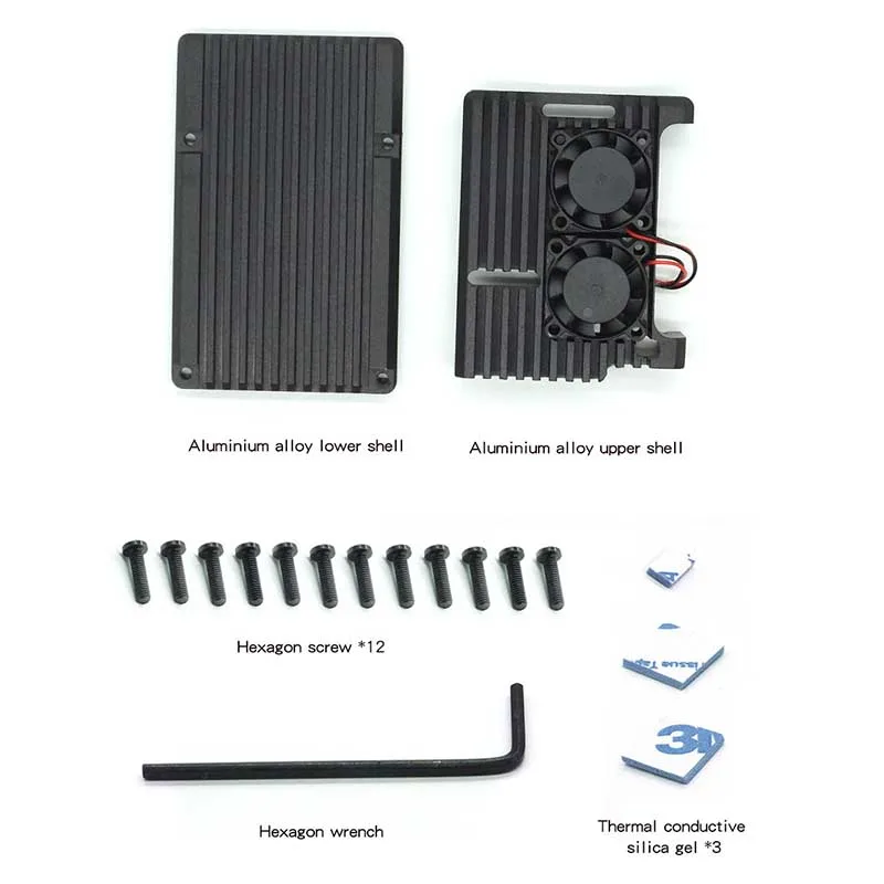 Raspberry Pi 4 Modell B Kit + Aluminium Fall + Kühlkörper + 3A – Bild 4