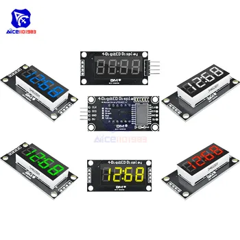 TM1637 0,36 Zoll 4-Bit Digital-Röhren-LED-Anzeige 7-Segment-Uhrmodul Rot Grün Blau Gelb Weiß LED-Platine