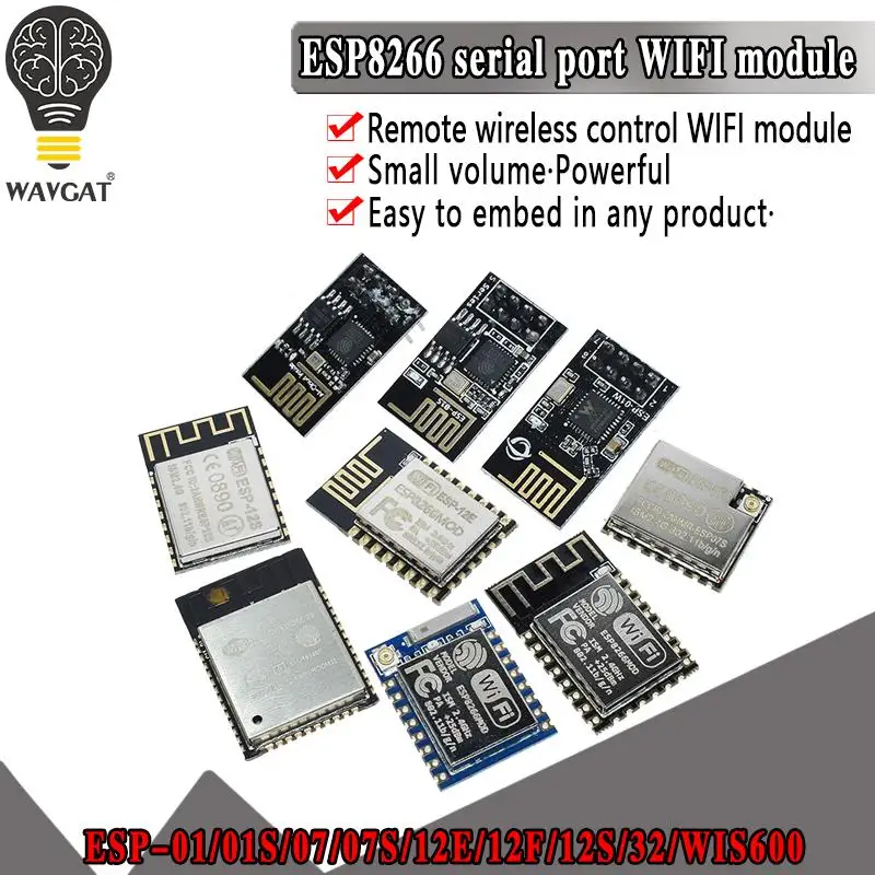 ESP8266 ESP-01 ESP-01S ESP-07 ESP-07S ESP-12 ESP-12E ESP-12F ESP-32 W600 serielles WIFI-Funkmodul, drahtloser