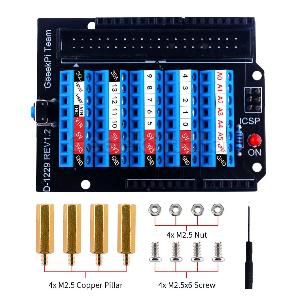 Arduino UNO Schraube Terminal Hut Expansion Board Presoldered ICSP Interface Diy ferrament Mit Horn Buchse