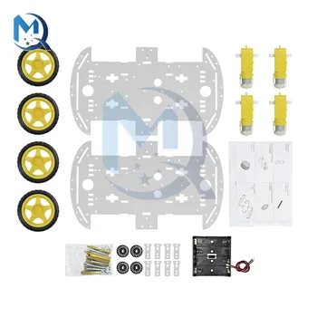 Smart Auto DIY Kit 4WD 4-rad Smart Roboter Auto Chassis Kits mit Geschwindigkeit Encoder Batterie Box Diy