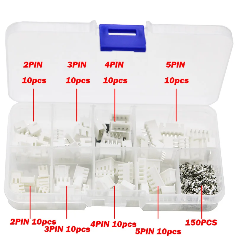 Schachtel XH2.54 2p 3p 4p 5p pin 2,54mm Pitch Terminal Kit (230 Stück) – Bild 2