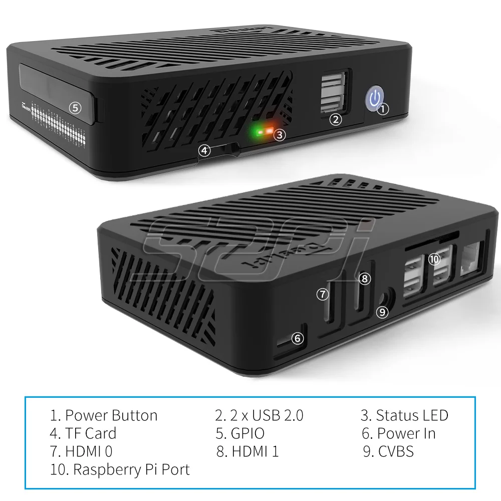 52Pi Raspberry Pi 4 Modell B DeskPi Lite Kunststoff Fall Mit GPIO – Bild 5