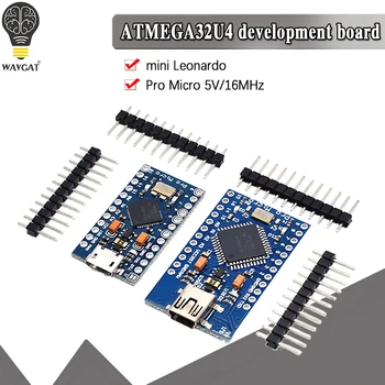 WAVGAT Pro Micro ATmega32U4 5 V 16 MHz ersetzt ATmega328 für Arduino Pro Mini mit 2-reihigem Pin-Header