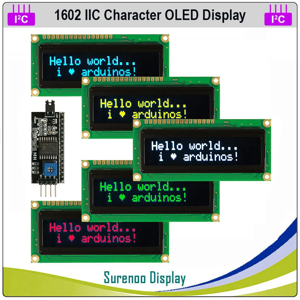 Echtes OLED-Display, IIC/I2C/TWI 1602 162 16*2 LCD-Modul mit seriellem Zeichen LCM