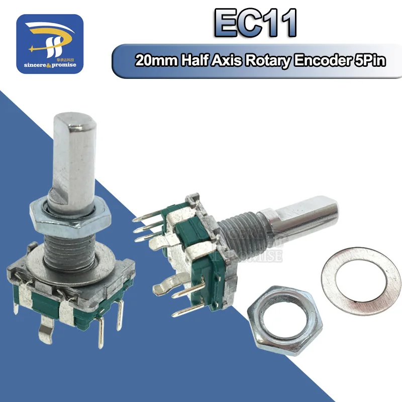 Halb Drehgeber Code Schalter/EC11/Digital Potentiometer Mit Schalter 5Pin Griff Länge 20mm DIY (5 Stück)