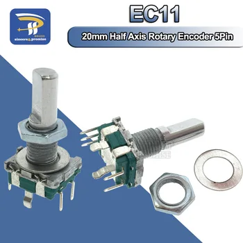 Halb Drehgeber Code Schalter/EC11/Digital Potentiometer Mit Schalter 5Pin Griff Länge 20mm DIY (5 Stück)