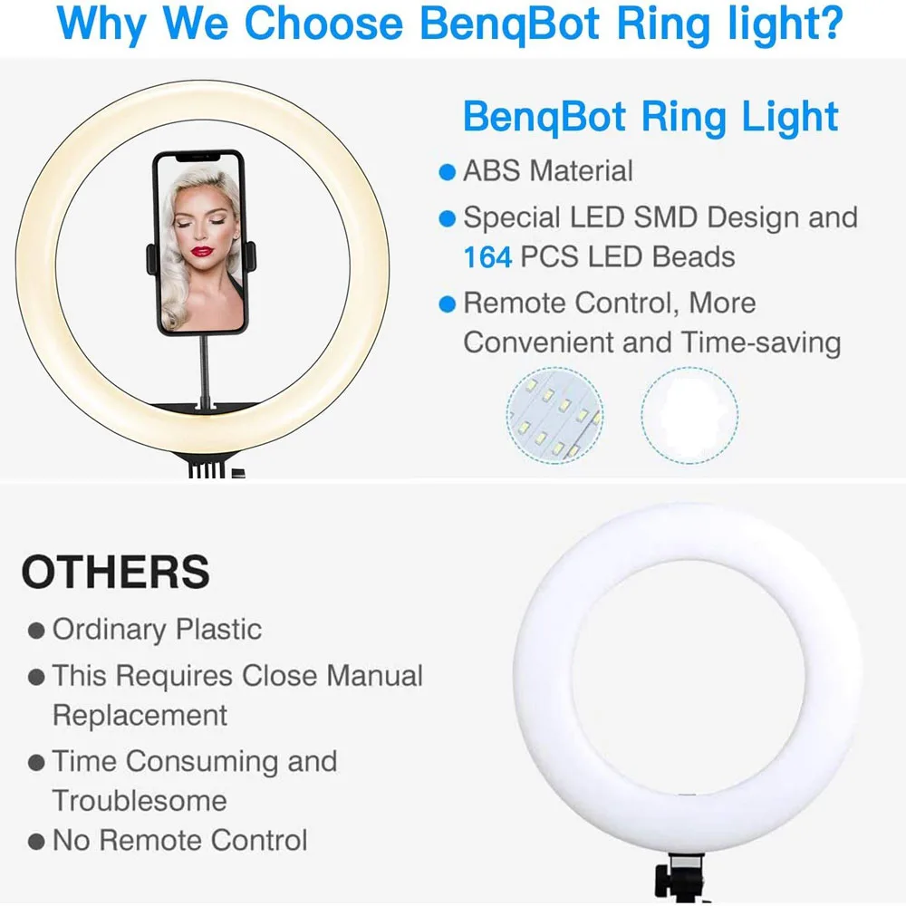 26 33 cm Videoleuchten, dimmbares Licht, Selfie-LED-Ringlicht – Bild 3
