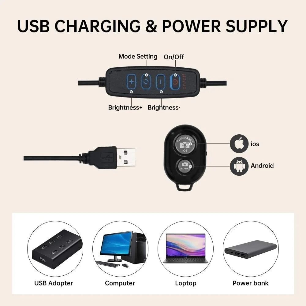 12cm Ringlicht USB Weißlicht LED Selfie-Ringlicht Fotografie – Bild 5