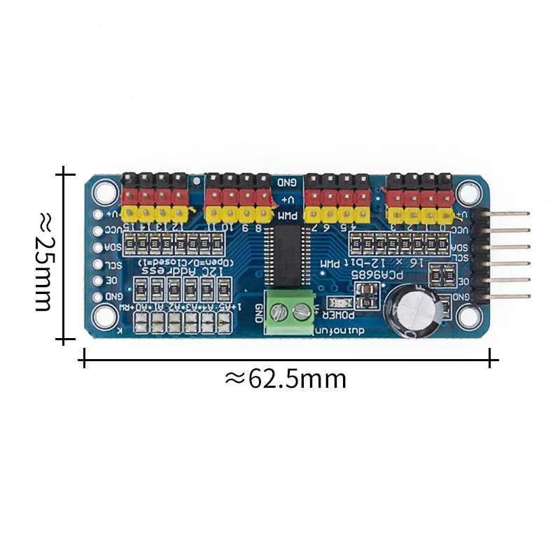 PCA9685PW 16 Kanal 12-Bit PWM Servo Shield Treiber I2C Schnittstelle PCA9685 Modul für Raspberry Pi