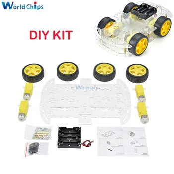 Smart Auto Kit 4WD Smart Roboter Auto Chassis Kits Auto Mit Geschwindigkeit Encoder und Batterie Box
