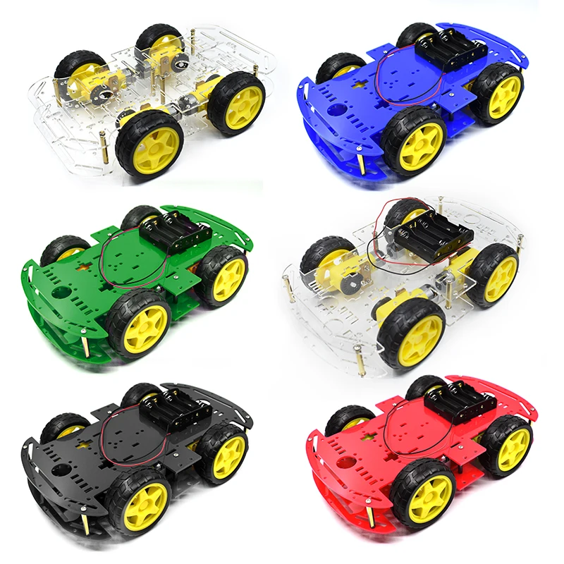 Smart Auto Kit 4WD Smart Roboter Auto Chassis Kits Auto Mit Geschwindigkeit Encoder und Batterie Box Diy