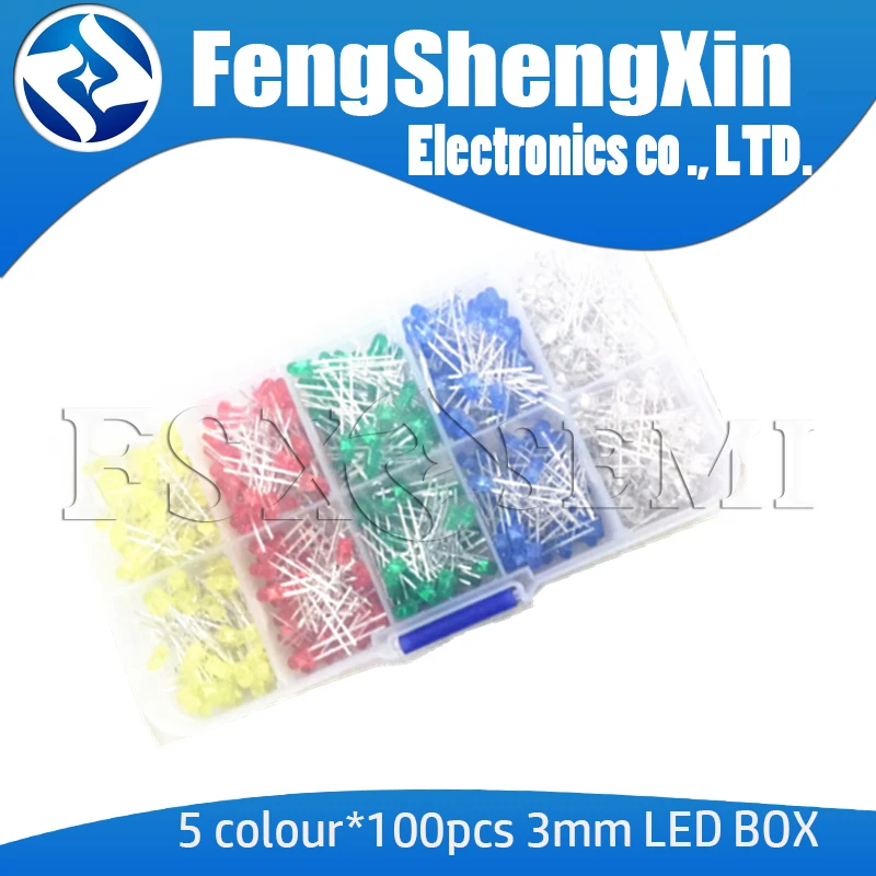 F3 F5 3MM 5MM Led Kit Mit Box Mixed Farbe Rot Grün Gelb Blau Weiß – Bild 2