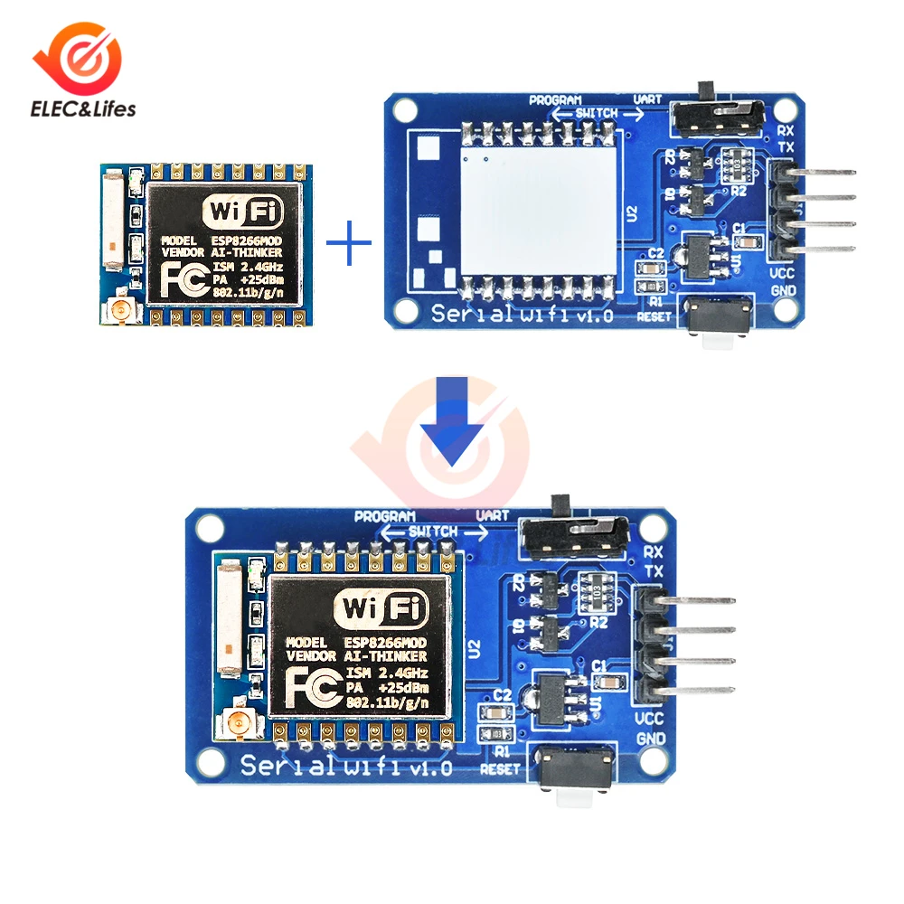 CH340 CH340G USB Zu TTL ESP8266 ESP-07 ESP07 Serielle WiFi Wireless – Bild 2