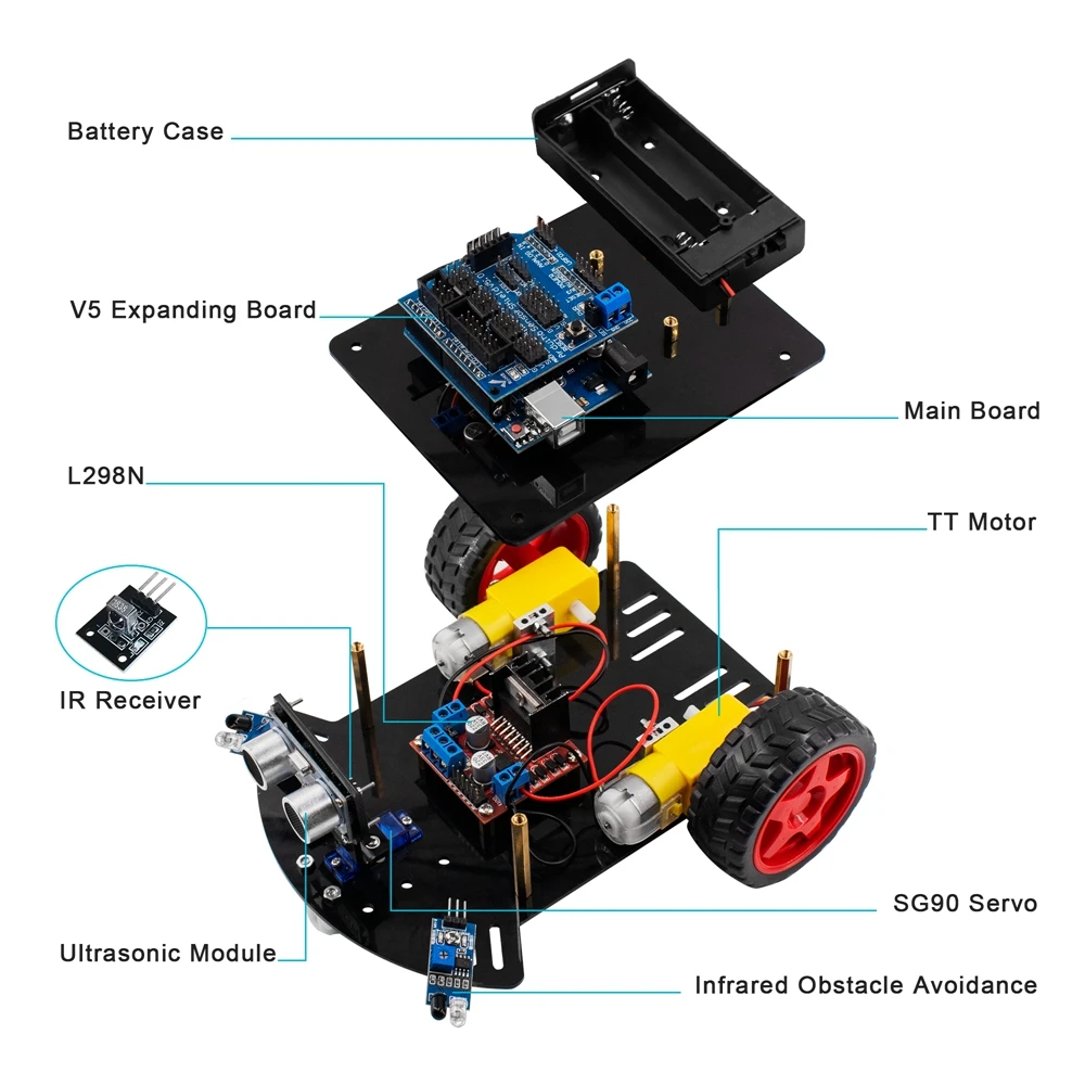 Smart Robot Car für Arduino 2WD Chassis Kit für UNO R3 – Bild 5