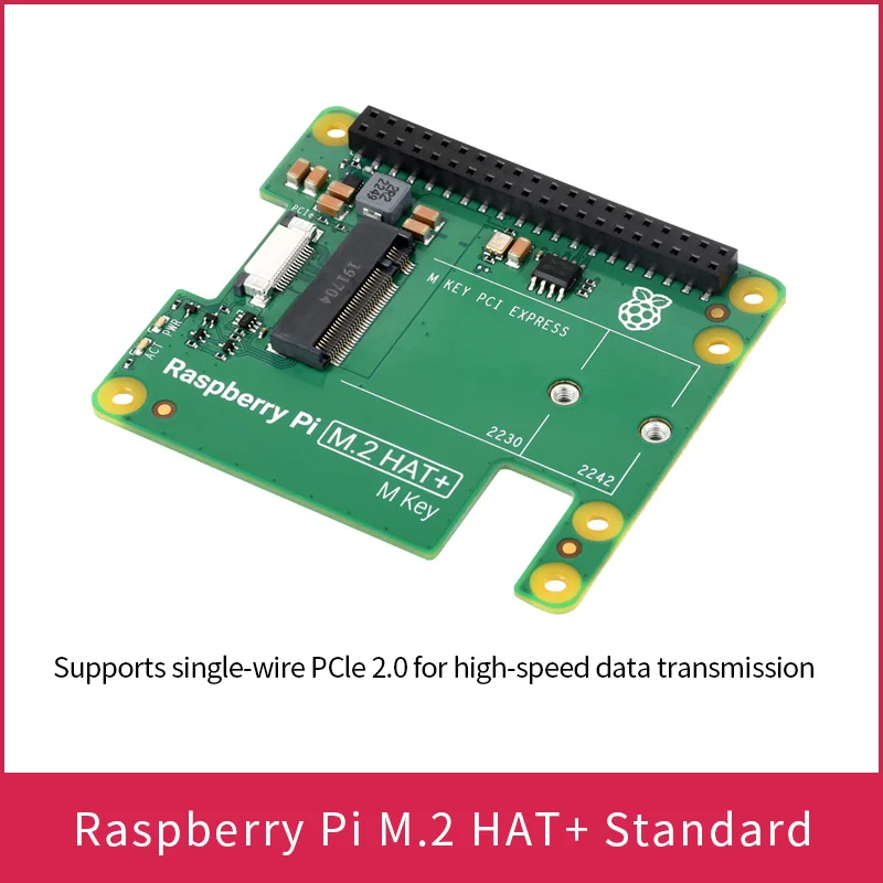 Raspberry Pi M.2 HAT+ Schnittstellenkarte, M.2 HAT+ Kompakt, entworfen für Raspberry Pi 5, kompatibel mit den