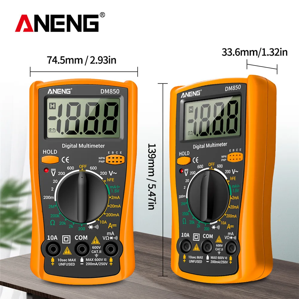 Professionelle Multimeter ANENG DM850 AC/DC Spannung Meter DC Strom – Bild 5