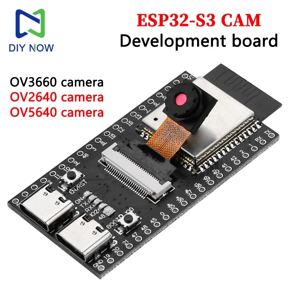 ESP ESP32-S3 CAM WiFi Bluetooth Development Board Modul Onboard ESP32-S3 N16R8 Dual TYPE-C OV2640
