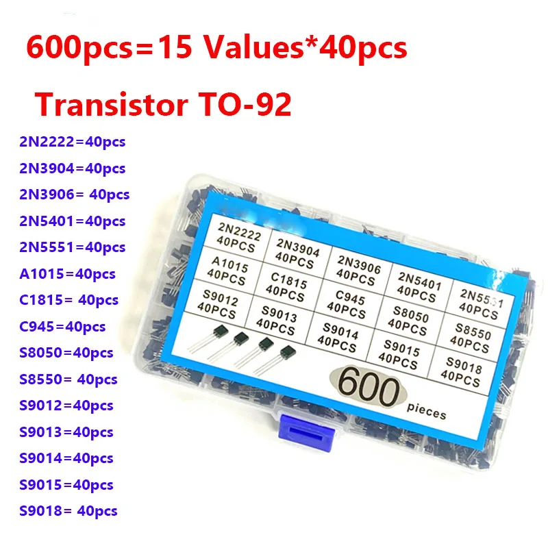 To-92 Transistor Sortiment Kit 30-160v 50-1000ma npn pnp 2 n2222 2 – Bild 2