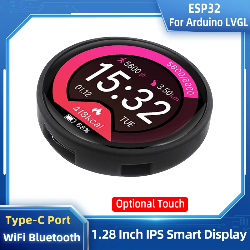1,28 Zoll ips smart display esp32 für arduino lvgl wifi & bluetooth entwicklungs board 240*240 lcd tft modul