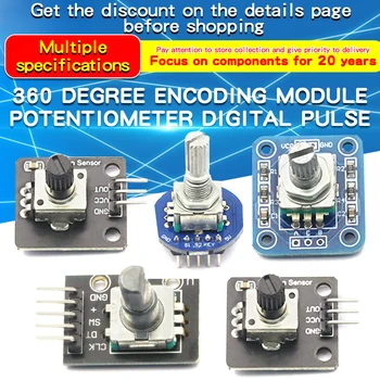 Drehgebermodul 360-Grad-Kodierungsmodul Potentiometer Digitaler Impulsausgang Digitaler Drehgeber
