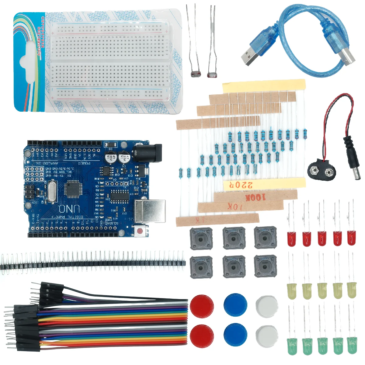 Starter-Kit für UNO R3 Mini-Steckbrett LED Jumper-Kabel Tasten – Bild 4