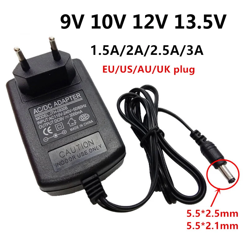 9V 10V 12V 13,5V AC/DC Universal Netzteil Versorgung 9 10 12 13,5 Volt Adapter 1,5A 2A 2,5A 3A Adaptador 5,5mm