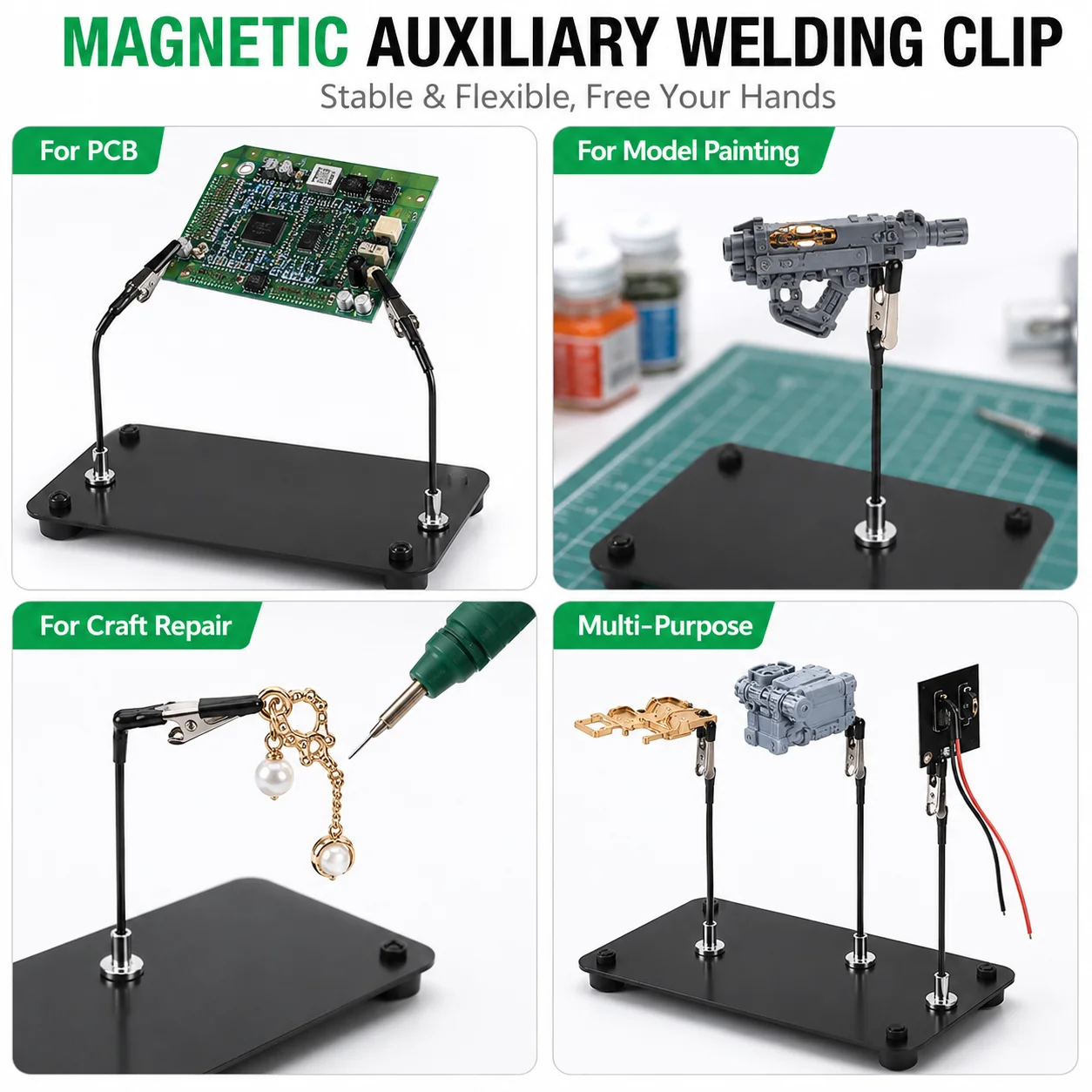 Dritte Hand zum Löten, 4-teiliger flexibler Arm mit magnetischer – Bild 4