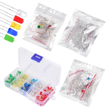 F3 F5 3MM 5MM Leuchtdioden Elektronik-Set F3 F5 LED-Dioden Sortiment Weiß Grün Rot Blau Gelb Orange Leuchtende