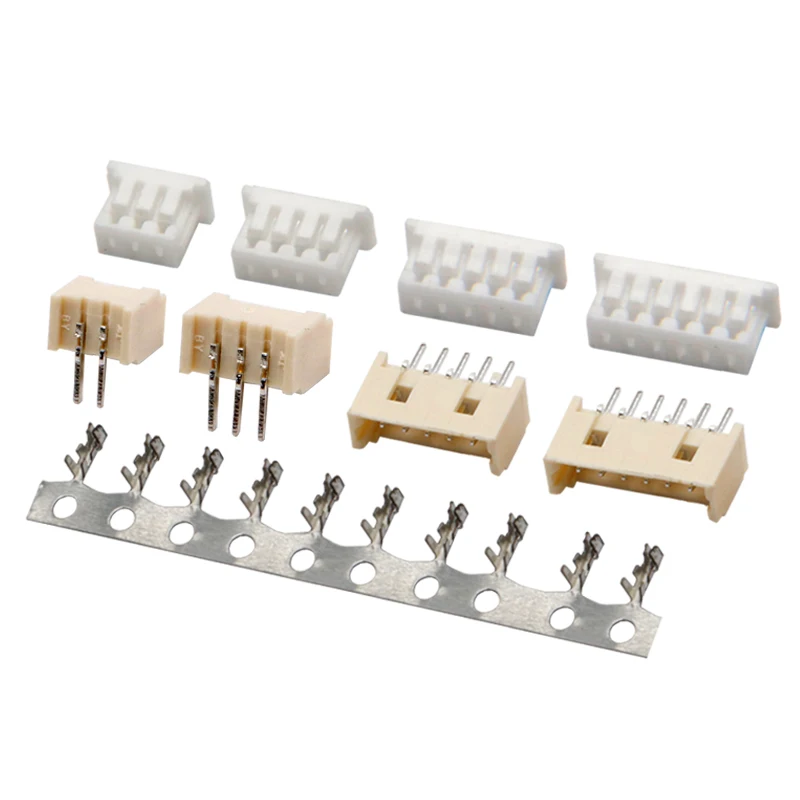 MICRO JST 1,25 2/3/4/5/6/7/8/9/10 Pin Stecker 1,25 mm Rastermaß rechtwinklig / gerader Stiftleiste (50 Stück)