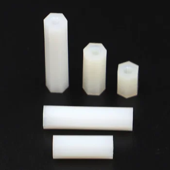 M2 M2,5 M3 M4 Sechskant-Nylon-Abstandshalter, Säule, Flachkopf, Doppelpass-Abstandsschrauben aus