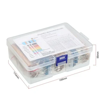 FULL-2600 Stück 130 Werte Widerstände Sortiment Kit 1 Ohm-Ohm 0,25 W 1/4 W Metallschichtwiderstand Kit