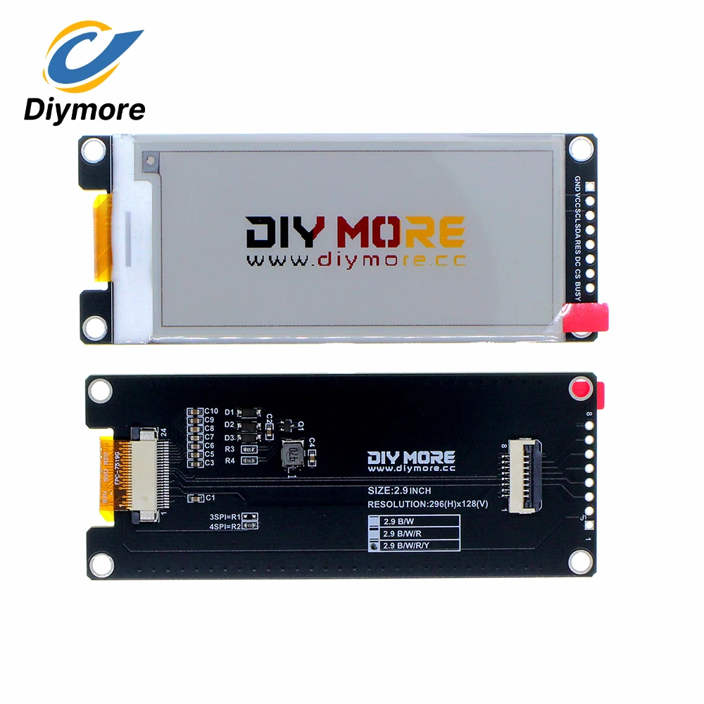 2,9 Zoll E-Paper E-Ink Display-Modul SSD1680Z 128×296 SPI Schwarz-Weiß – Bild 3